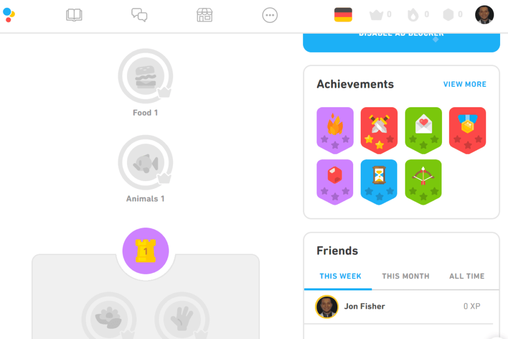 Duolingo's gamification elements