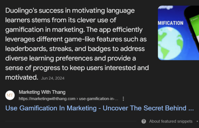 Rank order: 1st Target keyword: Duolingo gamification