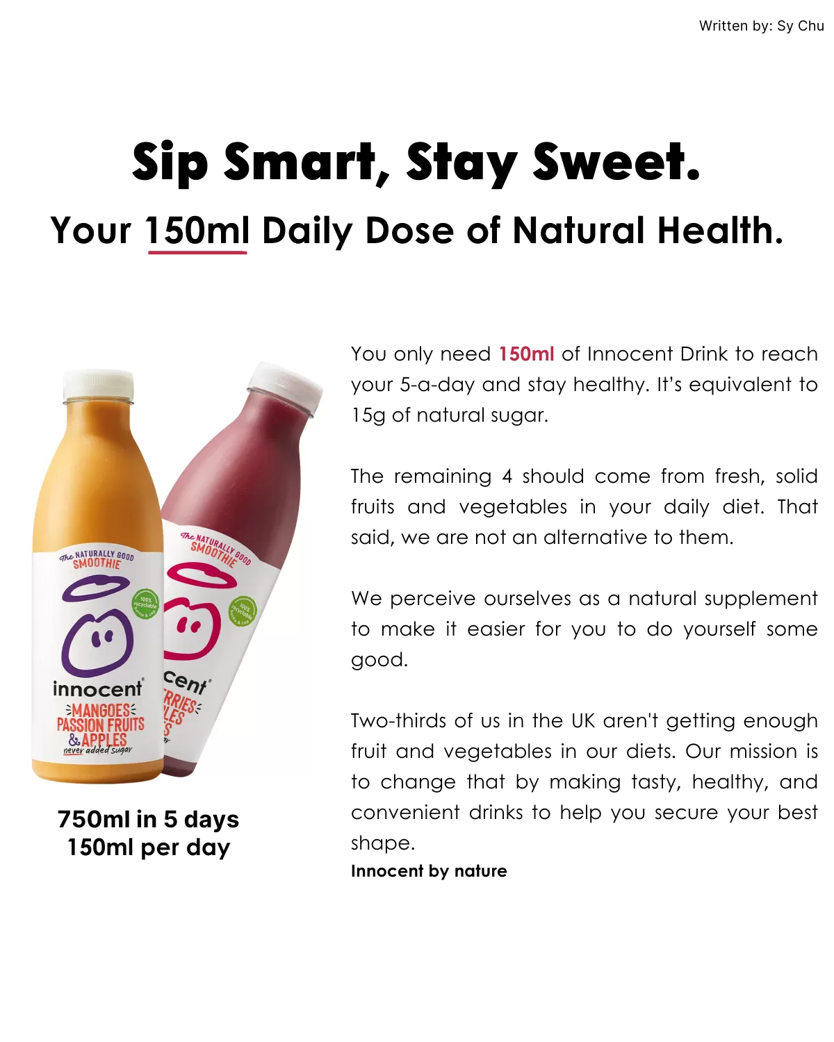 Innocent's Advert Sample