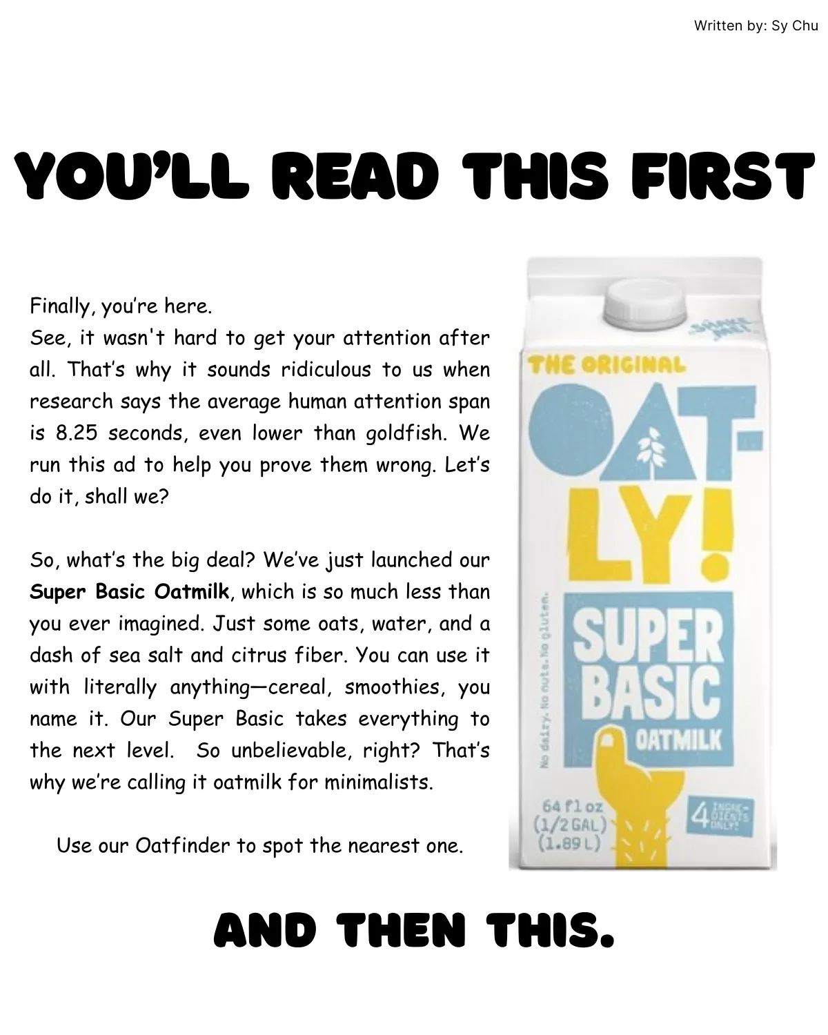 Oatly's Advert Sample
